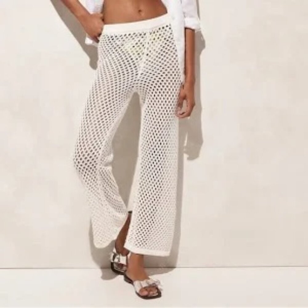 NWT J Crew Crocet Beach Pant Ivory